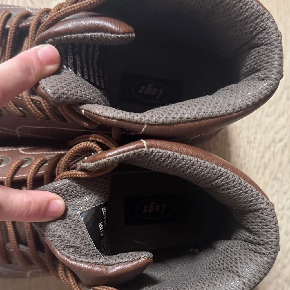 Lugz Men's Brown Leather Chukka Moc Toe Boots